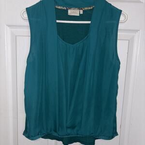 Anthropologie tank style deletta teal top S 0981-v